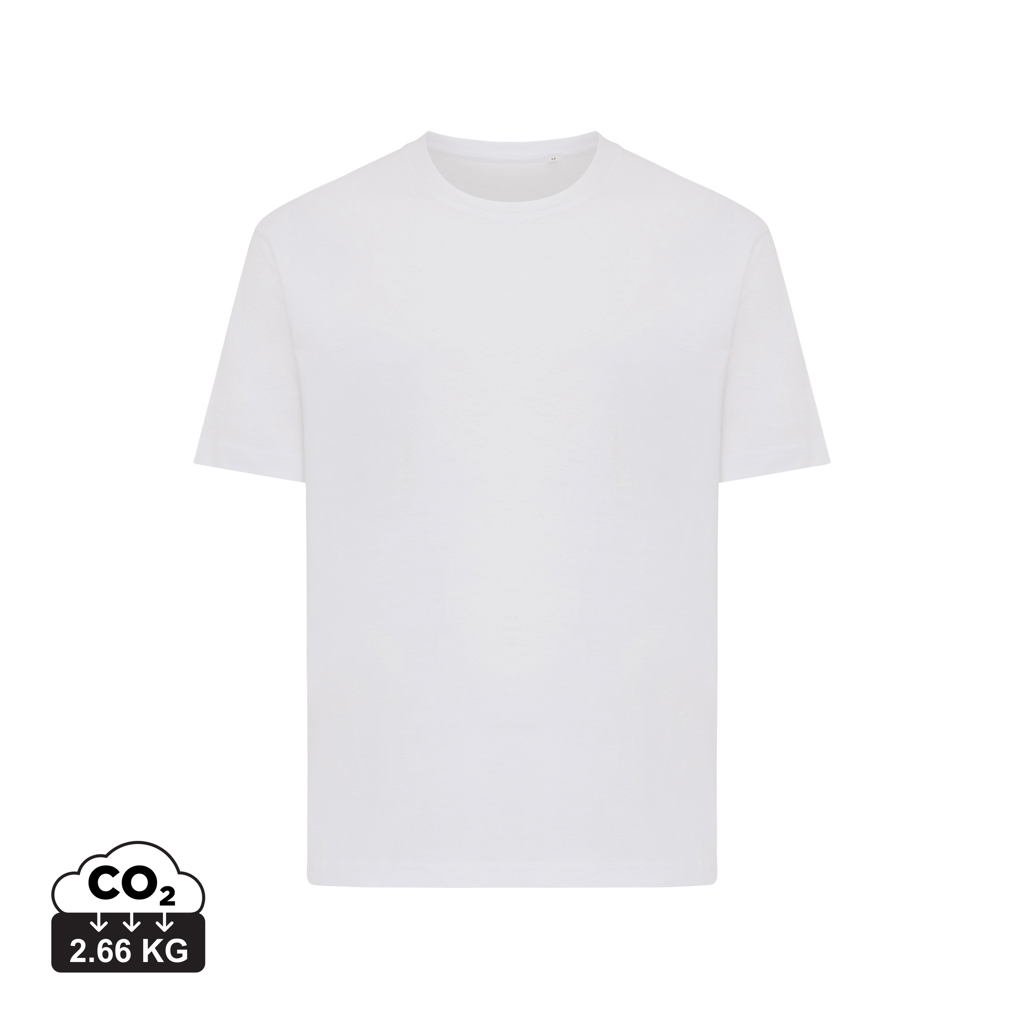T-shirt publicitaire boxy coton recyclé unisexe 180g Iqoniq Teide recycled white